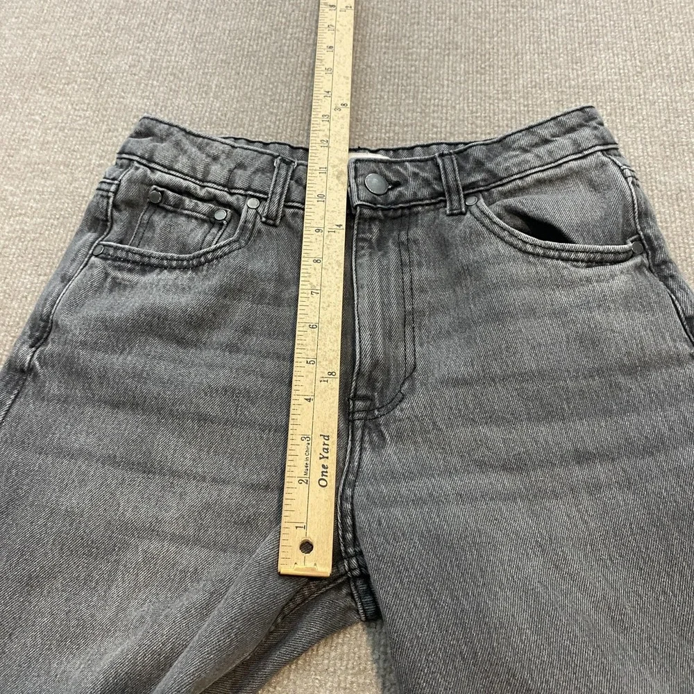 Zara Wide Leg Jeans Womens 6 Gray Charcoal Wash High Rise Relaxed Denim